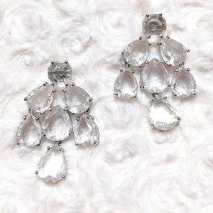 kate spade new york clear crystal petal earrings